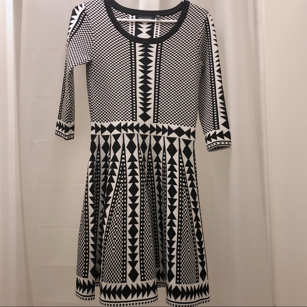 B&W  Patterned Dress